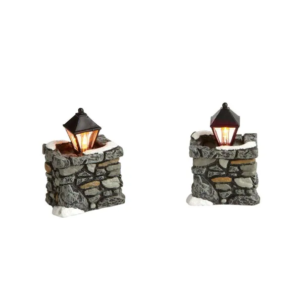 Table Decor^Department 56 Limestone Lamps, Dept. 56 Village