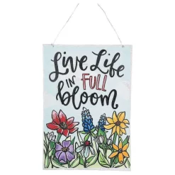 Door Decor^Glory Haus Live Life And "Welcome Friends" Reversible Spring Burlee