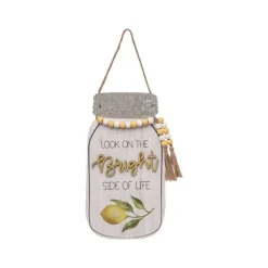 Hanging Decor^Transpac Look On The Bright Side Mason Jar D Cor