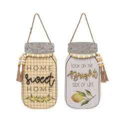 Wall Decor^Transpac Look On The Bright Side Mason Jar D Cor