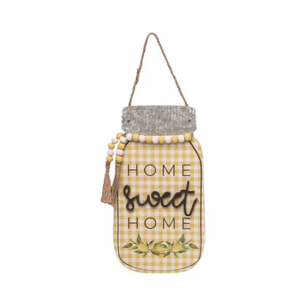 Wall Decor^Transpac Look On The Bright Side Mason Jar D Cor