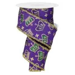 Mardi Gras^Craig Bachman Mardi Crowns With Tinsel Ribbon, 2.5" X 10Yd