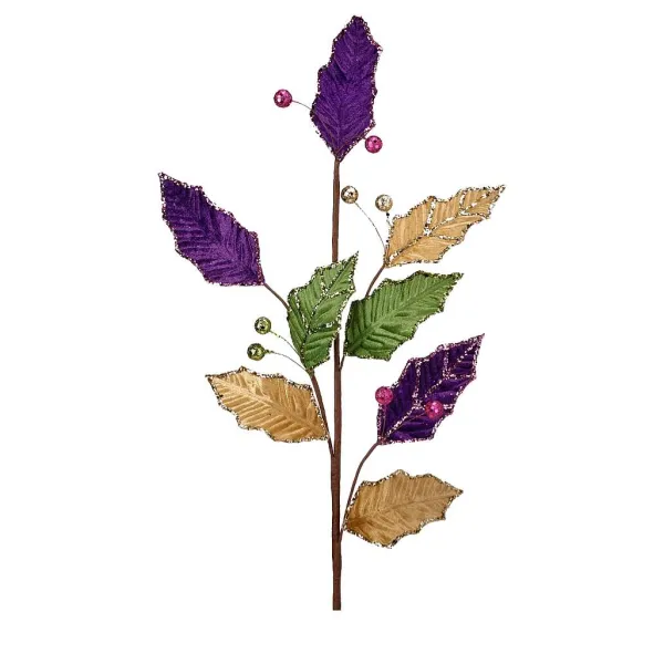 Floral^Regency Mardi Gras Leaf Spray