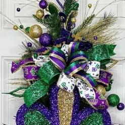 Ribbon^Craig Bachman Mardi Gras Pattern Ribbon, 2.5" X 10Yd