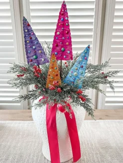 Focal Points^The Round Top Collection Merry & Bright Bottle Brush Trees