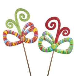 Pot Stakes^The Round Top Collection Merry & Bright Bows