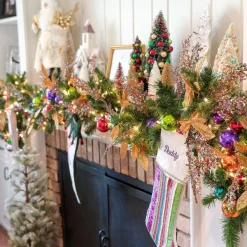 Garlands^RAZ Merry And Bright Ball Garland, 4'