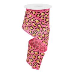 Ribbon^Craig Bachman Metallic Pink Animal Print Ribbon, 2.5" X 10Yd
