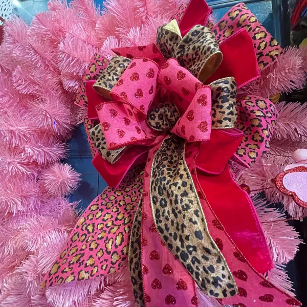 Ribbon^Craig Bachman Metallic Pink Animal Print Ribbon, 4" X 10Yd