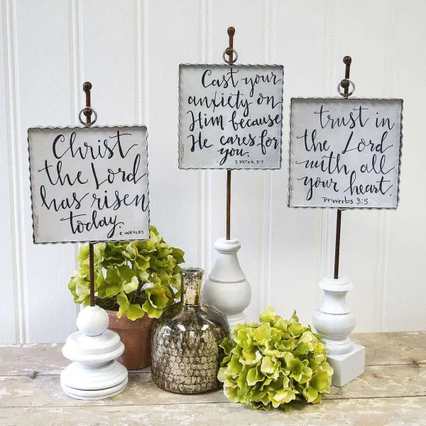 Table Decor^The Round Top Collection Mini Gallery Display Pole, White