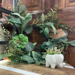 Wreaths^CRI Mix Succulent Wreath 6"