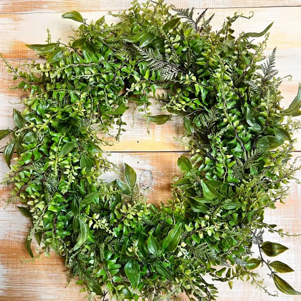 Wreaths^Liberty Floral Mixed Greens Wreath