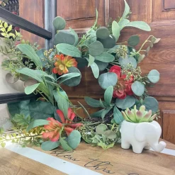 Wreaths^CRI Mixed Succulent Wreath 6"