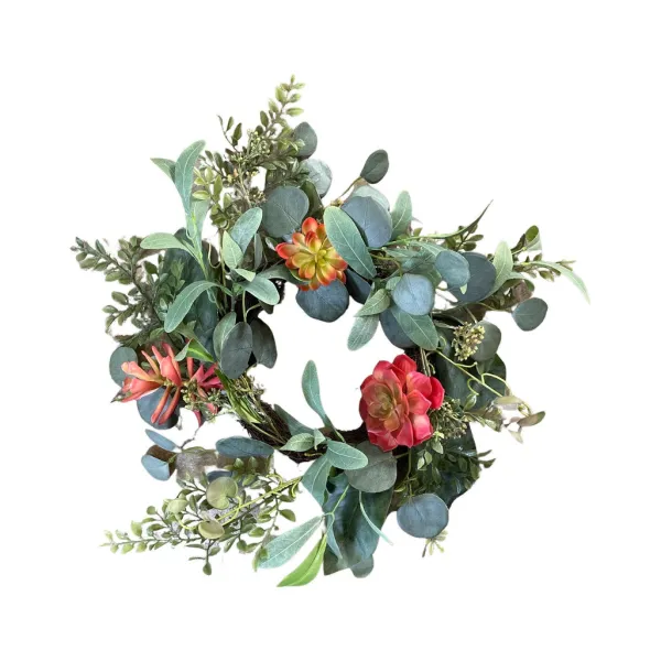 Wall Decor^CRI Mixed Succulent Wreath 6"