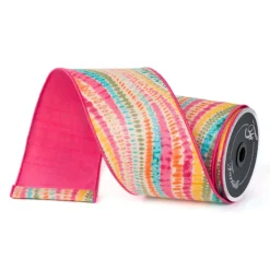 Ribbon^Farrisilk Multi Bohemian Waves Ribbon, 4" X 10Yd