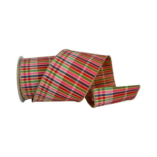 Ribbon^Farrisilk Multi-Colored Cambridge Stripe Ribbon 4"X10Yd