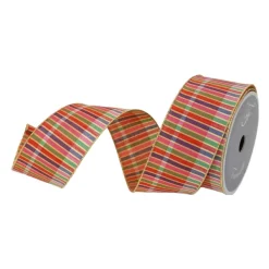 Ribbon^Farrisilk Multi-Colored Cambridge Stripe Ribbon 2.5"X10Yd