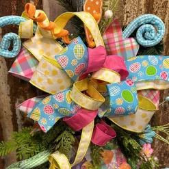 Spring^Farrisilk Multi-Colored Gumdrop Plaid Ribbon 4"X10Yd