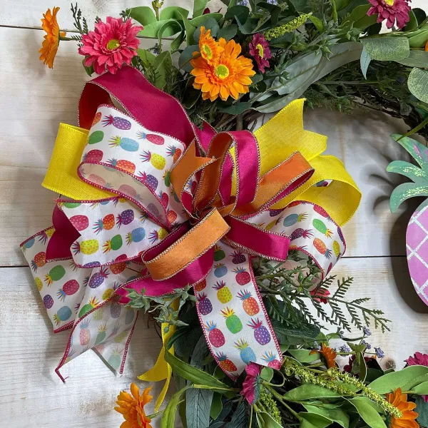 Ribbon^D. Stevens Multicolored Pineapple Ribbon, 2.5" X 10Yd