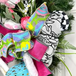 Spring Ribbon^Farrisilk Multifloral Pastel Ribbon, 4" X 10Yd
