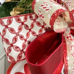 Ribbon^Reliant Ribbon Natural/Red Gingham Heart - 2.5