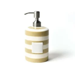 Kitchen & Dining^Happy Everything Neutral Big Stripe Mini Cylinder Soap Pump By !