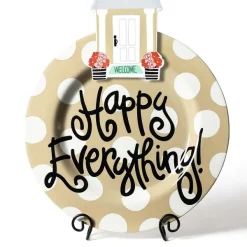 Kitchen & Dining^Happy Everything Neutral Dot Big Round Platter By !