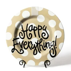 Kitchen & Dining^Happy Everything Neutral Dot Big Round Platter By !