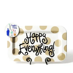 Kitchen & Dining^Happy Everything Neutral Dot Rectangle Mini Entertaining Platter By !