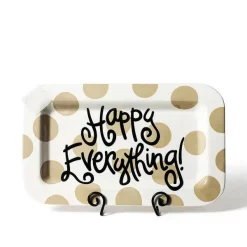 Table Decor^Happy Everything Neutral Dot Rectangle Mini Entertaining Platter By !