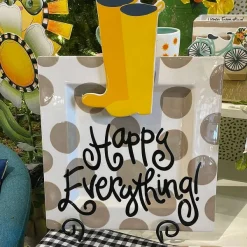 Table Decor^Happy Everything Neutral Dot Square Big Entertaining Platter By !
