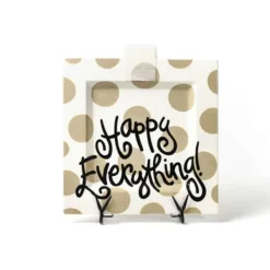 Kitchen & Dining^Happy Everything Neutral Dot Square Big Entertaining Platter By !
