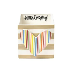 Diy Containers^Happy Everything Neutral Stripe Medium Nesting Cube By !