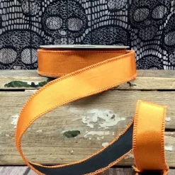 Ribbon^D. Stevens Orange And Black Double-Sided Ribbon, 1.5" X 10Yd