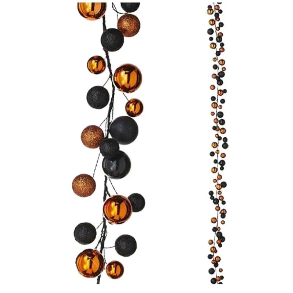 Garlands^RAZ Orange And Black Halloween Ball Garland 6'