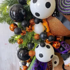 Garlands^RAZ Orange And Black Halloween Ball Garland 6'