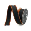 Ribbon^Farrisilk Orange And Black Luster Cord Ribbon, 1.5" X 10Yd