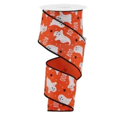 Ribbon^Craig Bachman Orange Ghost Ribbon, 2.5" X 10Yd