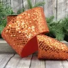 Ribbon^D. Stevens Orange Metallic Sequin Ribbon, 4" X 10Yd