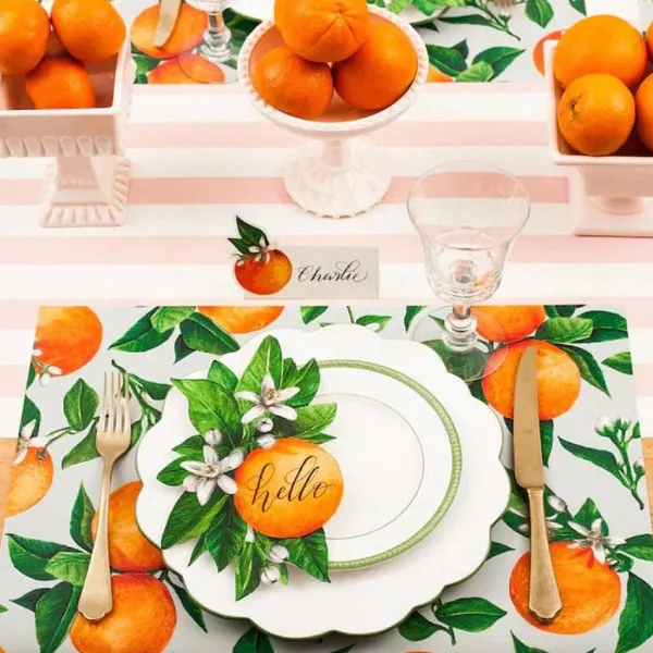 Party Diy^Hester & Cook Orange Orchard Placemat Sheets