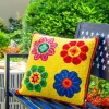 Pillows^Evergreen Palermo Floral Hooked Throw Pillow