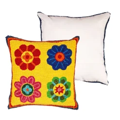 Pillows^Evergreen Palermo Floral Hooked Throw Pillow
