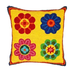 Pillows^Evergreen Palermo Floral Hooked Throw Pillow