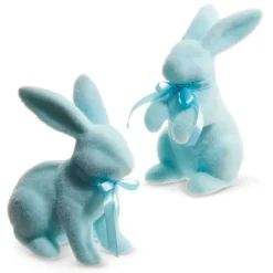 Focal Points^RAZ Pastel Blue Flocked Bunny