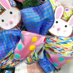 Ribbon^Farrisilk Pastel Checks On Periwinkle Burlap 4