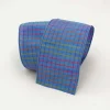 Spring Ribbon^Farrisilk Pastel Checks On Periwinkle Burlap 4"X10Yd