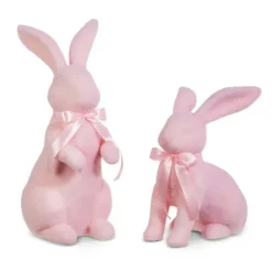Figurines^RAZ Pastel Pink Flocked Bunny, Large