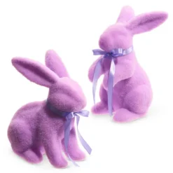 Table Decor^RAZ Pastel Purple Flocked Bunny