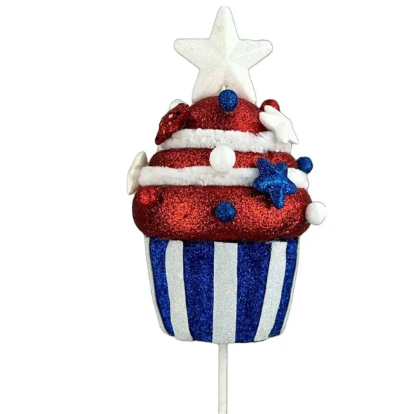 Floral^Liberty Floral Patriotic Cupcake Pick