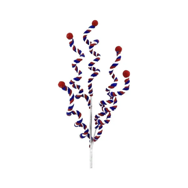 Floral^Liberty Floral Patriotic Curly Spray